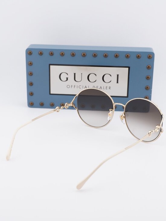 Gucci GG1017SK 003 Round Sunglasses - Gold / Brown main image 9